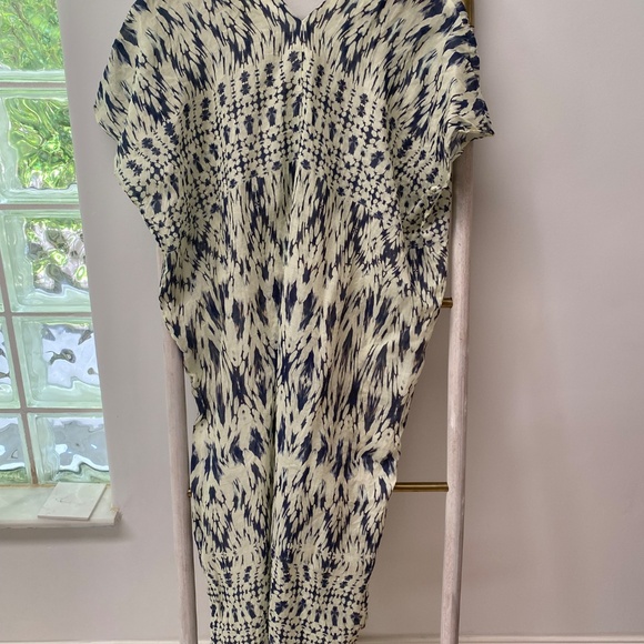 Zara Limited Edition Printed Multicolor 100% Ramie Tunic Kaftan Summer Dress XS - Picture 6 of 8